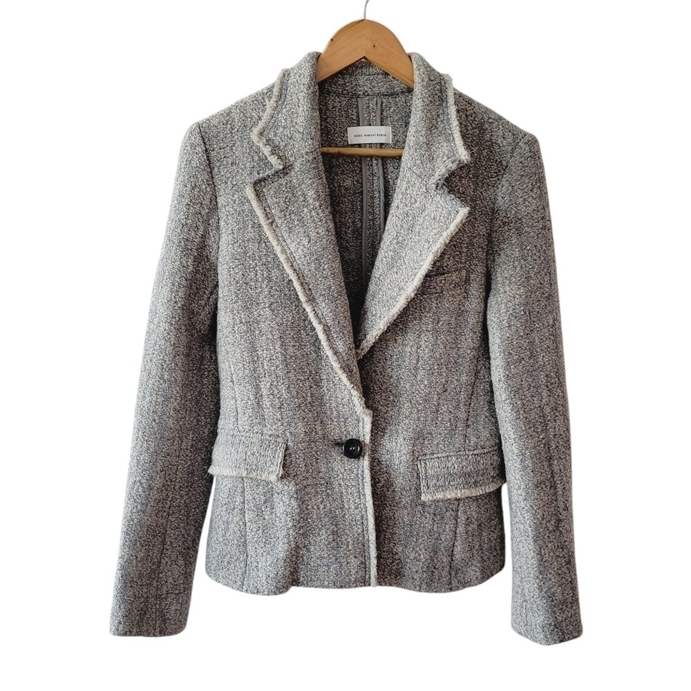 Isabel Marant Etoile Gray Tweed Wool Blend Blazer